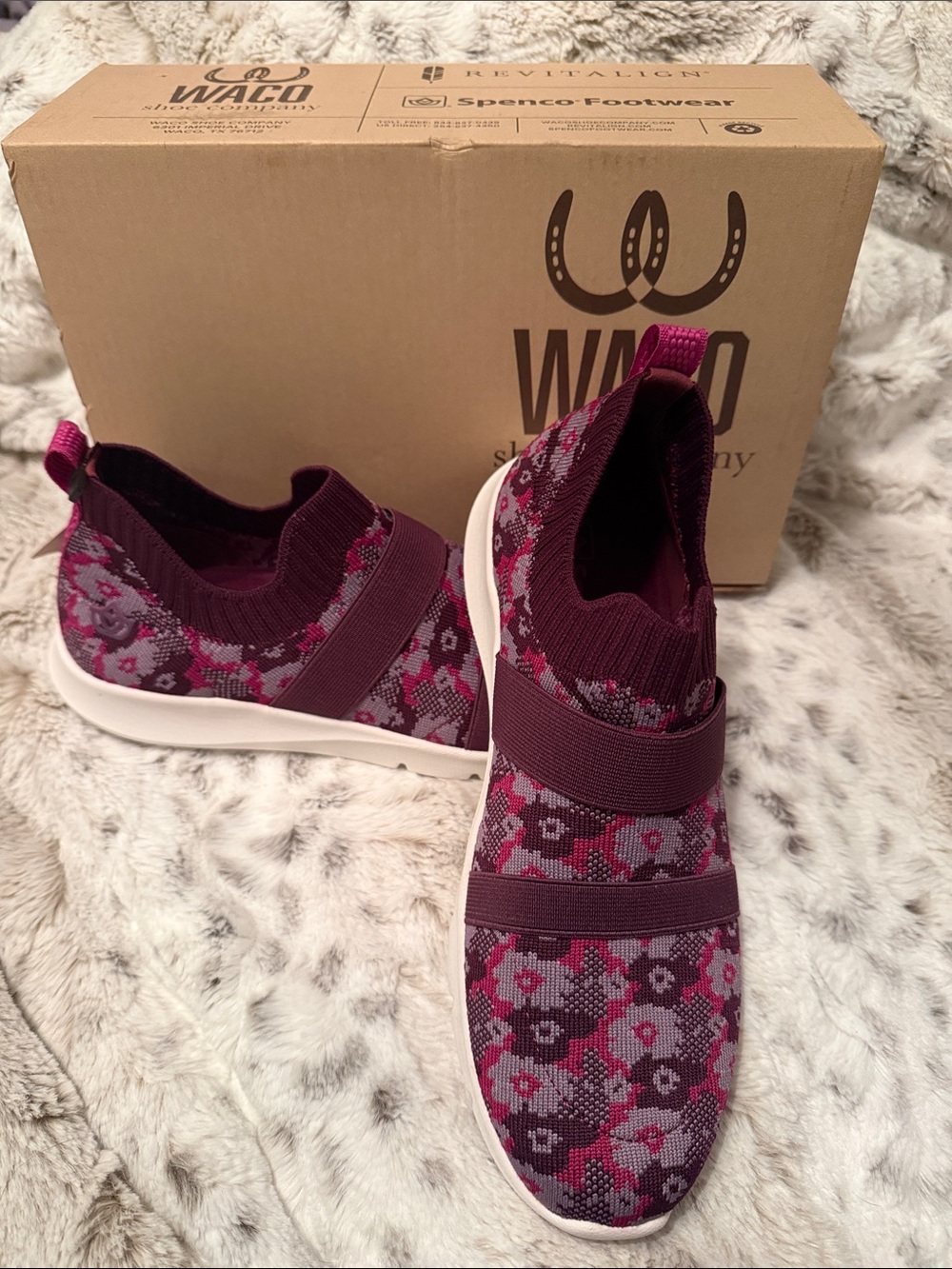 Waco Spenco Women's Karma Stretch Floral Slip-On Sneakers Orthopedic Support